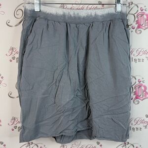 Sandwich_ skirt flowy grey blue button white waistband Elegant Gray Mini Skirt